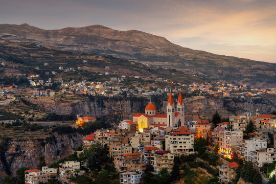 Bsharri Village in the Mountains of Lebanon