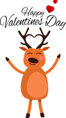 valentine's day card with a deer