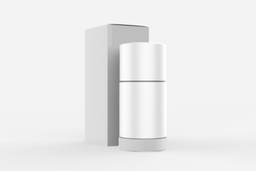 Plastic Deodorant Stick Mockup Isolated On White Background. 3d illustration