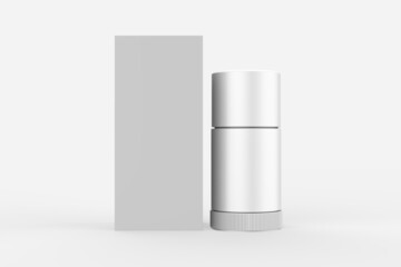 Plastic Deodorant Stick Mockup Isolated On White Background. 3d illustration