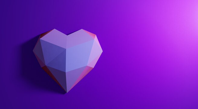 Low poly heart geometric valentines day theme