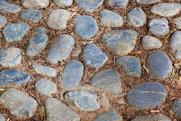 Retro cobblestone street