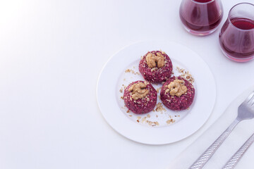 Georgian national food from beet and nuts pkhali.