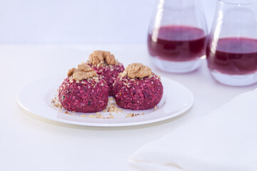 Georgian national food from beet and nuts pkhali.