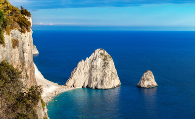 Zakynthos in Greece, Keri cliffs Mizithres rocky peaks