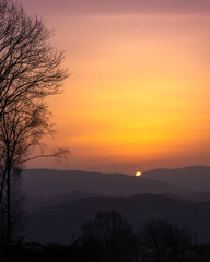 Fototapeta premium Beautiful sunset in mountain