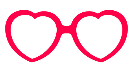 Red heart shaped glasses