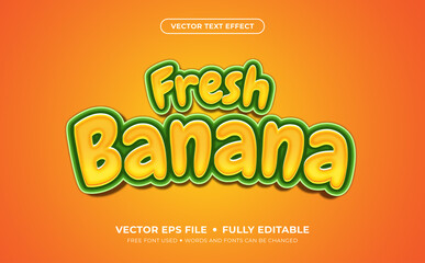 Fresh Banana Editable Vector Text Effect