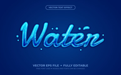 Water Editable Vector Text Effect