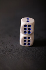 dice on black background