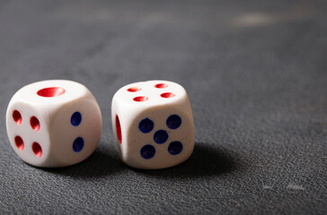 dice on a table