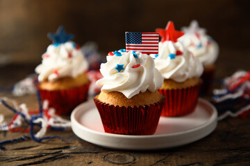 Cupcakes decorated for the US national holiday