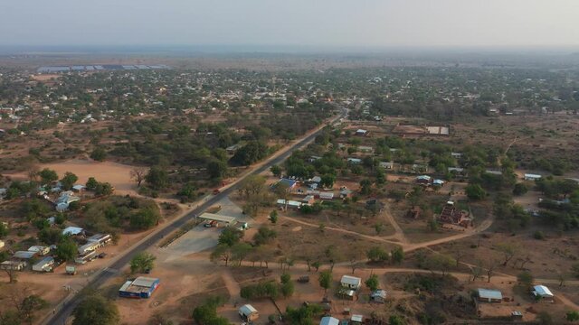 Drone Shot of a poor rural area in Malawi, Africa