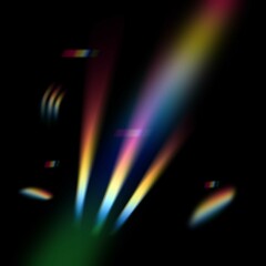 Beautiful rainbow light refraction, prism effect overlay - obrazy, fototapety, plakaty
