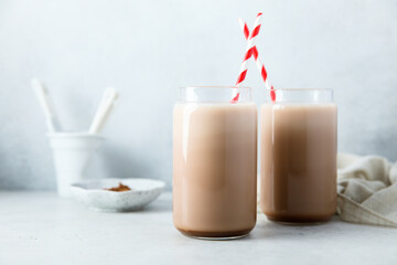 Traditional homemade hot chocolate or cocoa drink