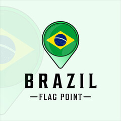 flag point brazil logo vector illustration template icon graphic design. maps location country sign or symbol
