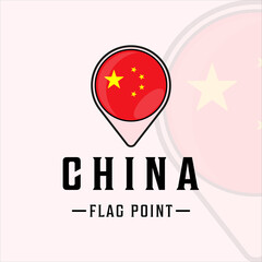 flag point china logo vector illustration template icon graphic design. maps location country sign or symbol