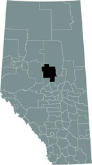 Black flat blank highlighted location map of the LESSER SLAVE RIVER NO. 124 municipal district inside gray administrative map of the Canadian province of Alberta, Canada