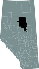 Black flat blank highlighted location map of the OPPORTUNITY NO. 17 municipal district inside gray administrative map of the Canadian province of Alberta, Canada