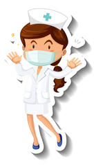 Female nurse cartoon character