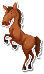 A horse animal cartoon sticker