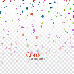 Abstract colorful confetti decorative transparent background