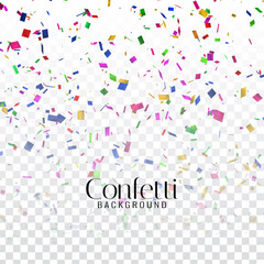 Abstract colorful confetti decorative transparent background