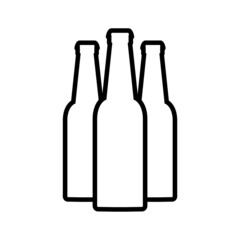 Beer bottle line icon, vector logo isolated on white background