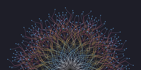 Fiber optics, data transformation vector background. big data technology, future of internet vector background design. Cyber circuit future technology background.
