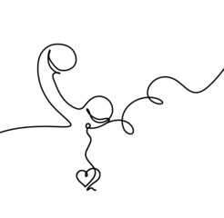 Abstract handset as line drawing on white background. Vector