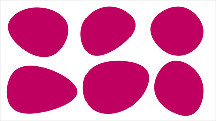 Organic Pink blobs irregular shape. Abstract fluid shapes vector set, simple water forms.