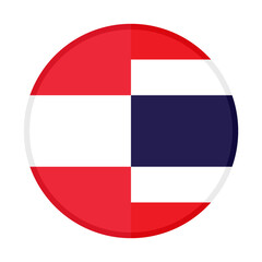 round icon with austria and thailand flags. vector illustration isolated on white background
