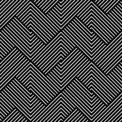 Abstract geometric pattern with stripes, lines. Seamless vector background. White and black ornament. Simple lattice graphic design