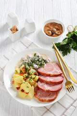 Judd mat gaardebounen, pork neck with broad beans