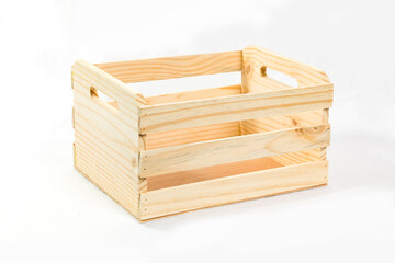 Empty Wooden Crate Box Blank Background