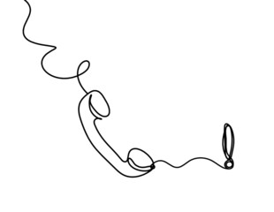 Abstract handset as line drawing on white background. Vector