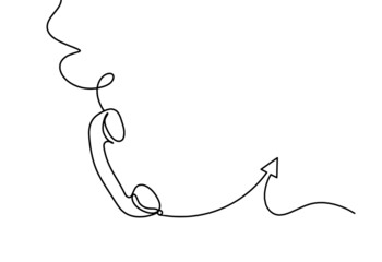 Abstract handset as line drawing on white background. Vector