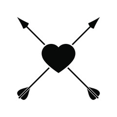 Arrow and heart icon vector. St. Valentine's Day illustration sign. love symbol. Amour logo.