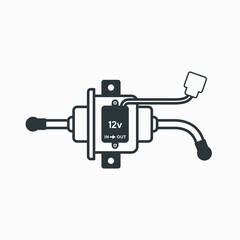 illustration of electric fuel pump for vehicle, auto part, vector art.