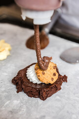 Delicious Ice Cream Gelatto Chocolate Strawberry Colorful Flavor Coconut Caramel Melted