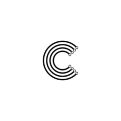 letter C logo, simple, elegant, abstract