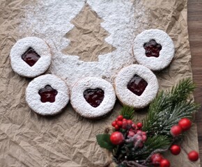 christmas decoration on wooden background