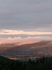 sunset in the mountains