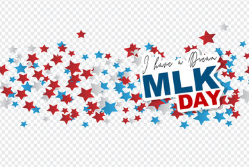 Martin Luther King Day. MLK holiday banner design. Transparent overlay. Vector illustration
