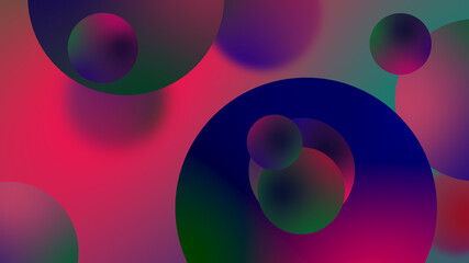 Abstract balls geometric gradient color background.For graphic design. 3d render illustration.