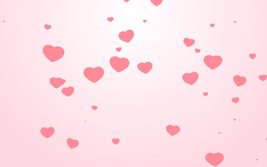 Valentine day pink hearts on pink background.