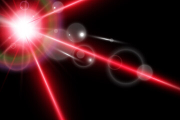 Bright beautiful laser beams on a transparent background. Scanner laser.	
