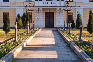 The main landmark of the beautiful Balkan city of Vrsac, located on the border between Serbia and Romania, is the magnificent palace of Orthodox Church Patriarcy and old historic cathedral