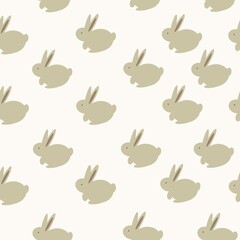 seamless patern bunnies. light background. cute rabbits. spring Easter print for textiles and postcards.