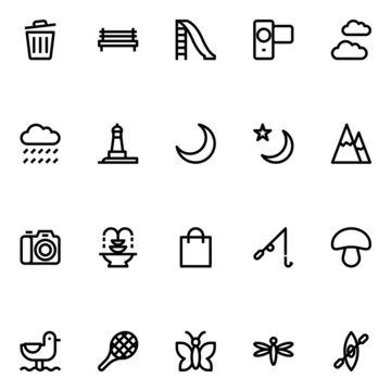 Outline icons for nature and park.
